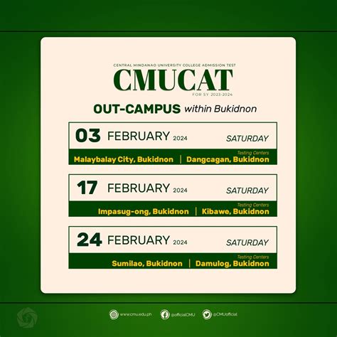 cmu.edu.ph.doorstep|Central Mindanao University College Admission Test .